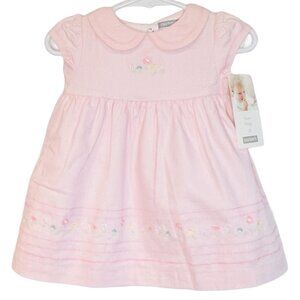 Carters - NWT 6mo pale pink dress with floral embroidery